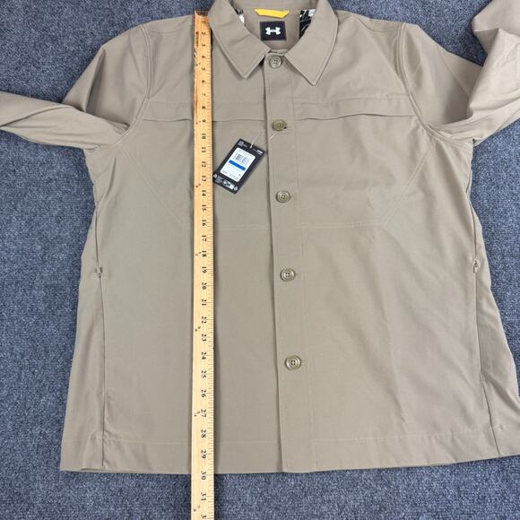 Under Armour Unstoppable Utility Jacket Mens XL Button Down $175 Brown 1390261 - Picture 11 of 12